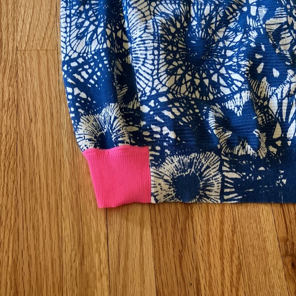 Tory Burch Blue Baltic Sea Dream Catcher Print Crewneck Sweater size M - Picture 3 of 5